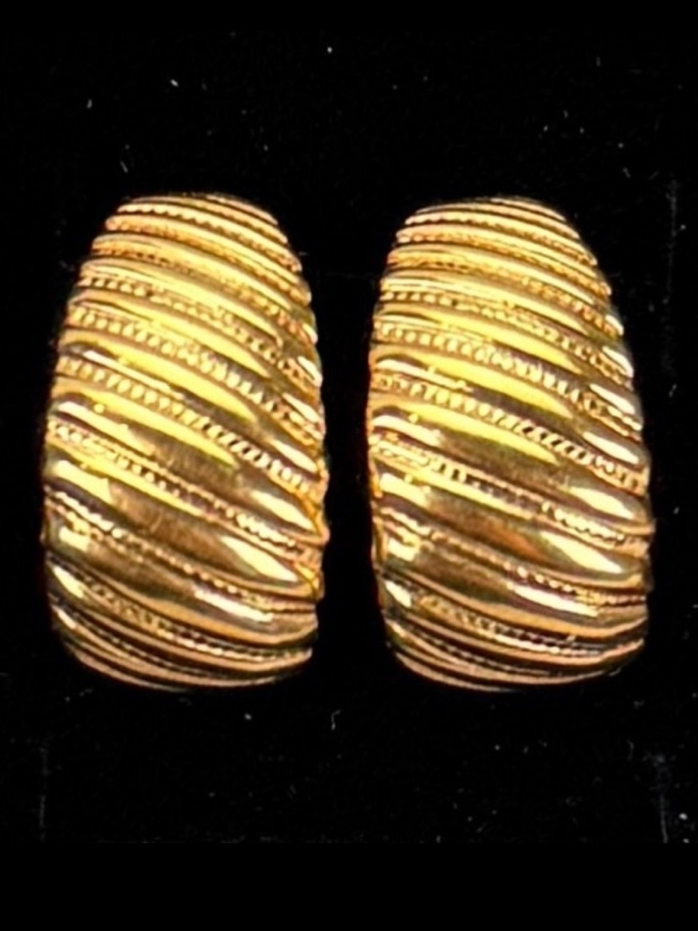 Vintage lightweight goldtone, wide open hoop pierced post earrings